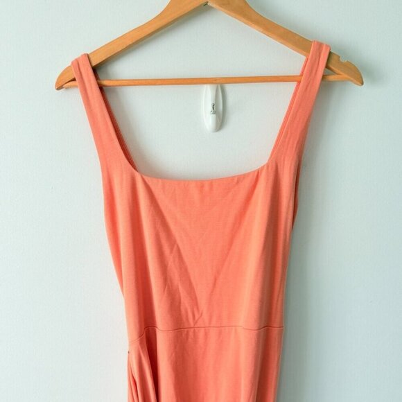 Aritzia Wilfred Saturn Wrap Midi Jersey Dress Coral Pink Size Large - Picture 4 of 8